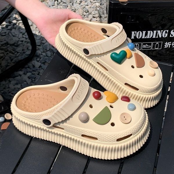 sandals thick sole soft sole anti slip beach baotou half cool slippers for women summer hole shoes for women's outwear 230713, Black
sandals thick sole soft sole anti slip beach baotou half cool slippers for women summer hole shoes for women's outwear 230713, Black