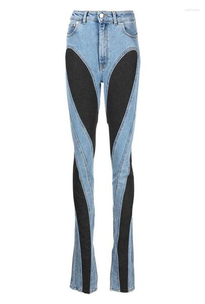 fashion women039 jeans slim deconstruct panelled patchwork high waist split blue long denim pants autumn1707238
fashion women039 jeans slim deconstruct panelled patchwork high waist split blue long denim pants autumn1707238
