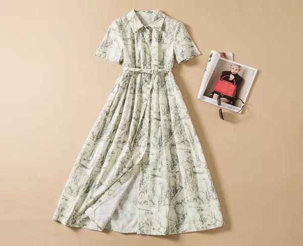summer highquality catwalk style print singlebreasted cotton dress5962002, Black
summer highquality catwalk style print singlebreasted cotton dress5962002, Black