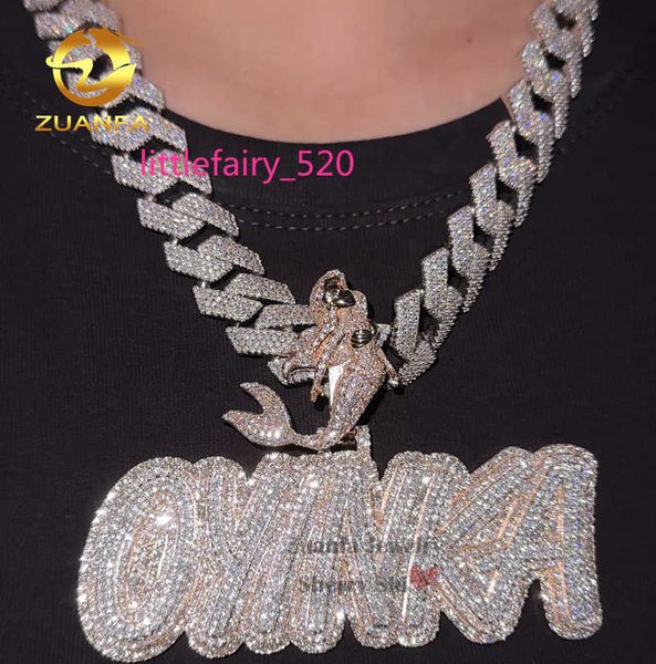 pendant necklaces rose gold plated vvs moissanite diamond custom iced out hip hop cuban chain name letter pendant necklace with mermaid bail, Silver
pendant necklaces rose gold plated vvs moissanite diamond custom iced out hip hop cuban chain name letter pendant necklace with mermaid bail, Silver