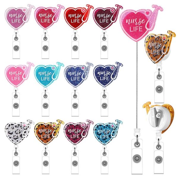 10 pcs/lot custom key rings medical series heart stethoscope nurse life acrylic glitter plastic scrub life badge reel for nurse doctor acces, Slivery;golden
10 pcs/lot custom key rings medical series heart stethoscope nurse life acrylic glitter plastic scrub life badge reel for nurse doctor acces, Slivery;golden