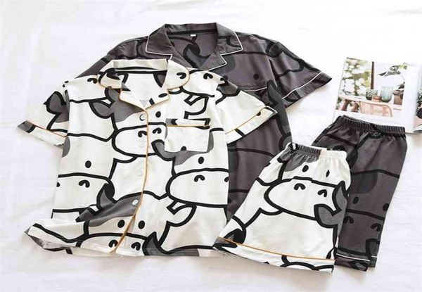 summer couple pure cotton shortsleeved shorts pajamas twopiece cute calf female loose simple home service set male 2108096546957, Black;red
summer couple pure cotton shortsleeved shorts pajamas twopiece cute calf female loose simple home service set male 2108096546957, Black;red