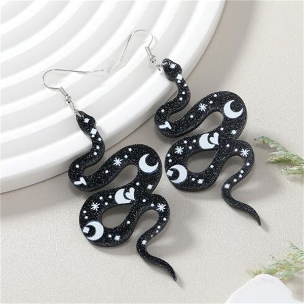 european and american exaggerated personality magic snake pendant earrings creative acrylic women's jewelry holiday gift ae1016, Silver
european and american exaggerated personality magic snake pendant earrings creative acrylic women's jewelry holiday gift ae1016, Silver