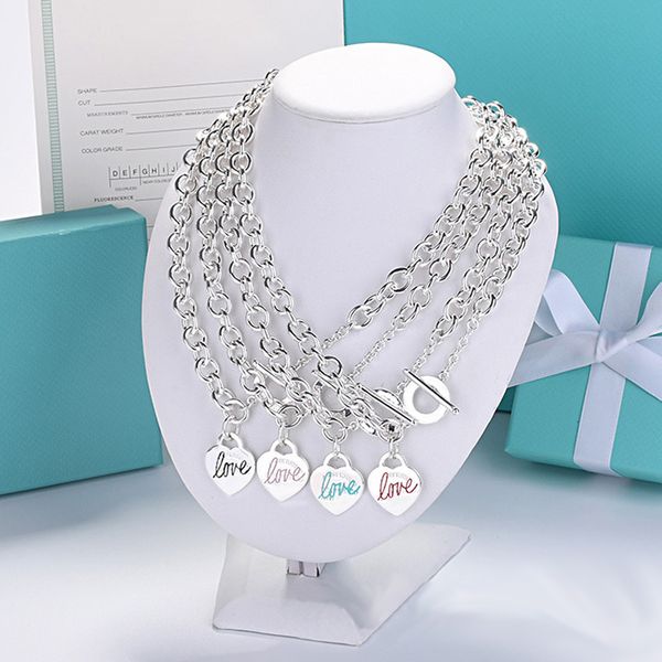 designer jewelry love necklaces for women t-series enamel steel stamped peach heart pendant cuban thick collar chain couple female necklace, Silver
designer jewelry love necklaces for women t-series enamel steel stamped peach heart pendant cuban thick collar chain couple female necklace, Silver
