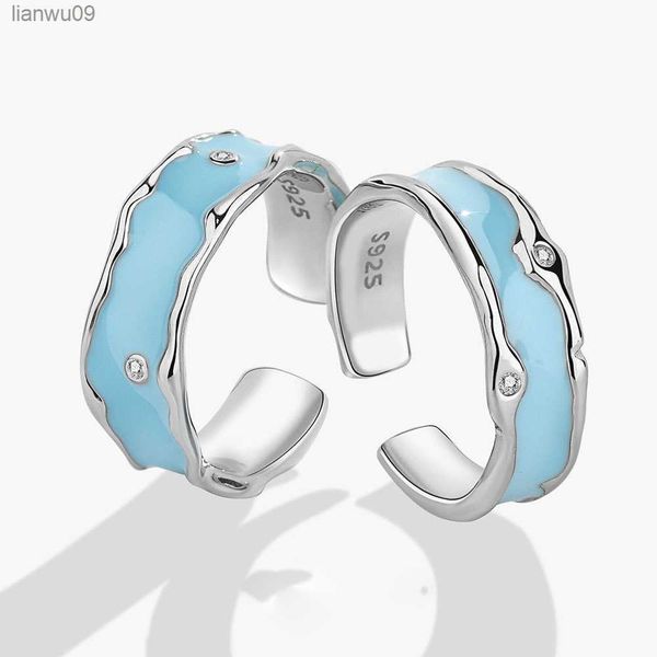 925 sterling silver unique design blue ring for women jewelry finger adjustable open ring for party birthday gift l230704, Golden;silver
925 sterling silver unique design blue ring for women jewelry finger adjustable open ring for party birthday gift l230704, Golden;silver