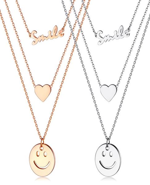 fashion girl wild smile smile love pendant multilayer titanium steel rose gold ladies necklace clavicle chain 3gx15899393127, Silver
fashion girl wild smile smile love pendant multilayer titanium steel rose gold ladies necklace clavicle chain 3gx15899393127, Silver