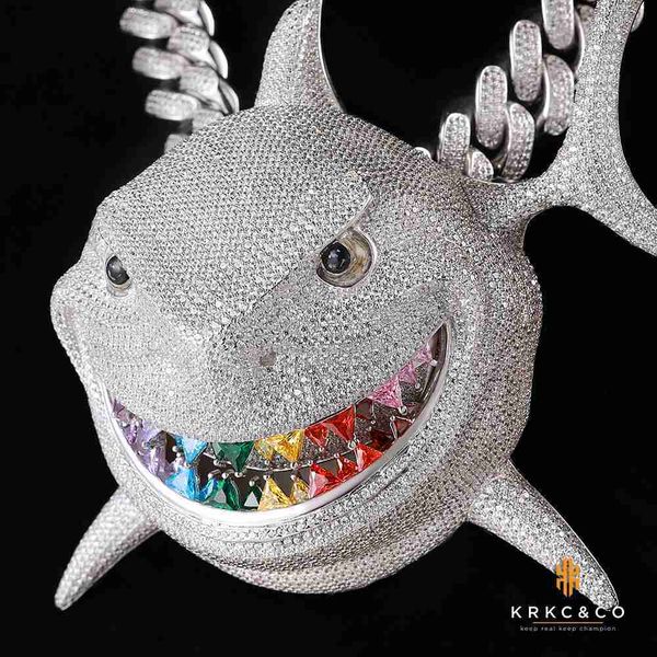 krkc hip hop rapper 5inch tall giant silver bruce full lab diamond bling shark necklace 6ix9ine iced large shark charm pendant
krkc hip hop rapper 5inch tall giant silver bruce full lab diamond bling shark necklace 6ix9ine iced large shark charm pendant