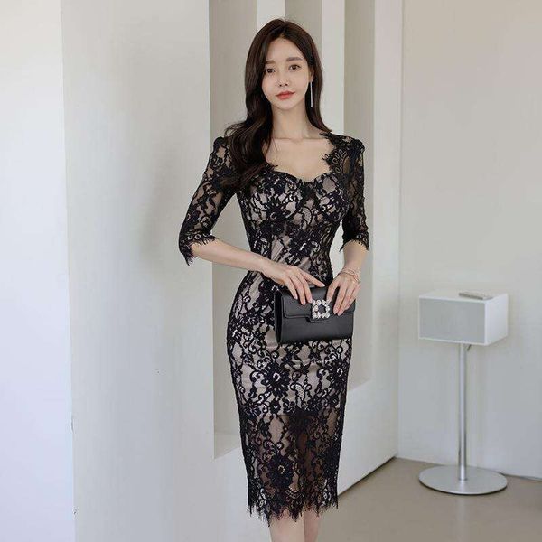 womens clothing summer korean style temperament square collar slim fit slimming mid length see through lace dress, Black;gray
womens clothing summer korean style temperament square collar slim fit slimming mid length see through lace dress, Black;gray