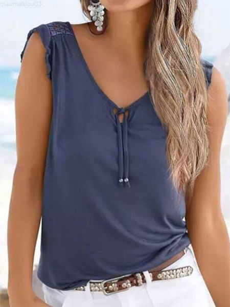 women's t-shirt 2023 new spring summer pure color ruffled lace splicing tie vest women fashion casual t-shirt women off the shoulder ta, White
women's t-shirt 2023 new spring summer pure color ruffled lace splicing tie vest women fashion casual t-shirt women off the shoulder ta, White