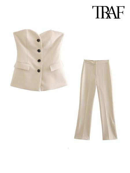 women's two piece pants traf women fashion front buttons bustier waistcoat and high waist zipper fly split hems trousers female two pie, White
women's two piece pants traf women fashion front buttons bustier waistcoat and high waist zipper fly split hems trousers female two pie, White