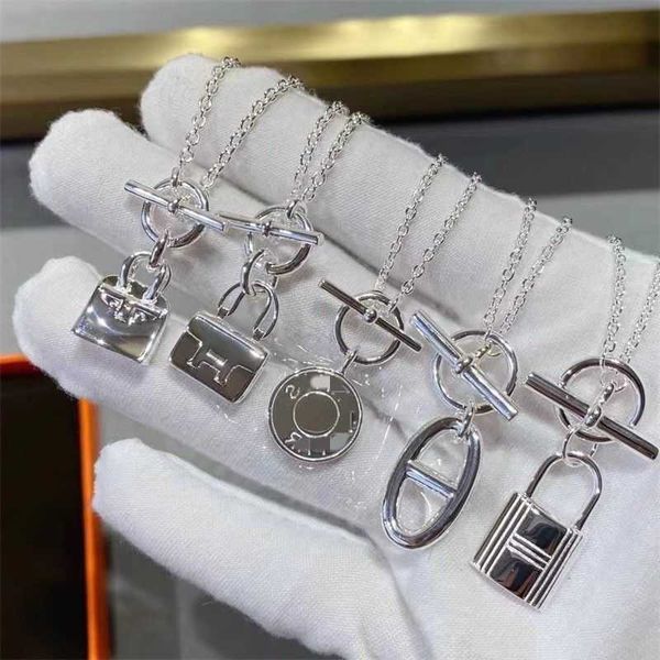 letter h bag necklace high sense ot buckle bone chain disc pig nose pendant sweater chain gift for girlfriend, Silver
letter h bag necklace high sense ot buckle bone chain disc pig nose pendant sweater chain gift for girlfriend, Silver