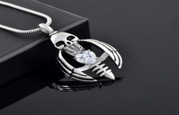 ijd9793 skull stainless steel cremation pendant necklace heart crystal ashes keepsake urn necklace memory jewelry2218103, Silver
ijd9793 skull stainless steel cremation pendant necklace heart crystal ashes keepsake urn necklace memory jewelry2218103, Silver
