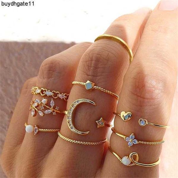 fashion accessories star moon ring diamond heart pearl leaf 10 piece set creative female joint, Silver
fashion accessories star moon ring diamond heart pearl leaf 10 piece set creative female joint, Silver