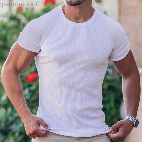men's t-shirts sports mens clothes slim short sleeve solid color ribbed t shirt 2023 summer casual o neck tee men leisure outdoor pull, White;black
men's t-shirts sports mens clothes slim short sleeve solid color ribbed t shirt 2023 summer casual o neck tee men leisure outdoor pull, White;black