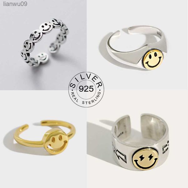 real 925 sterling silver finger rings for women yellow smile face trendy fine jewelry large adjustable antique rings anillos l230704, Golden;silver
real 925 sterling silver finger rings for women yellow smile face trendy fine jewelry large adjustable antique rings anillos l230704, Golden;silver