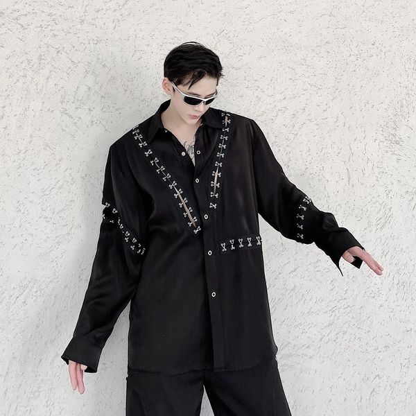 men shirts black l xl shirt classic solid color long-sleeved shirt, White;black
men shirts black l xl shirt classic solid color long-sleeved shirt, White;black