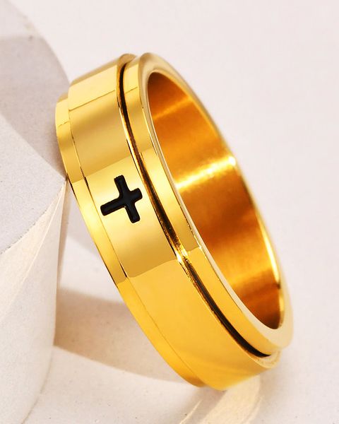 6mm 8mm stainless steel rings for men and women rotating design with engrave cross jewelry party gift fashionable and versatile show your pe, Silver
6mm 8mm stainless steel rings for men and women rotating design with engrave cross jewelry party gift fashionable and versatile show your pe, Silver