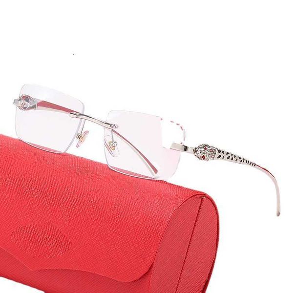 fashion carti sunglasses new leopard head square sunglasses men's trend frameless metal women's fashion versatile glasses with log, White;black
fashion carti sunglasses new leopard head square sunglasses men's trend frameless metal women's fashion versatile glasses with log, White;black