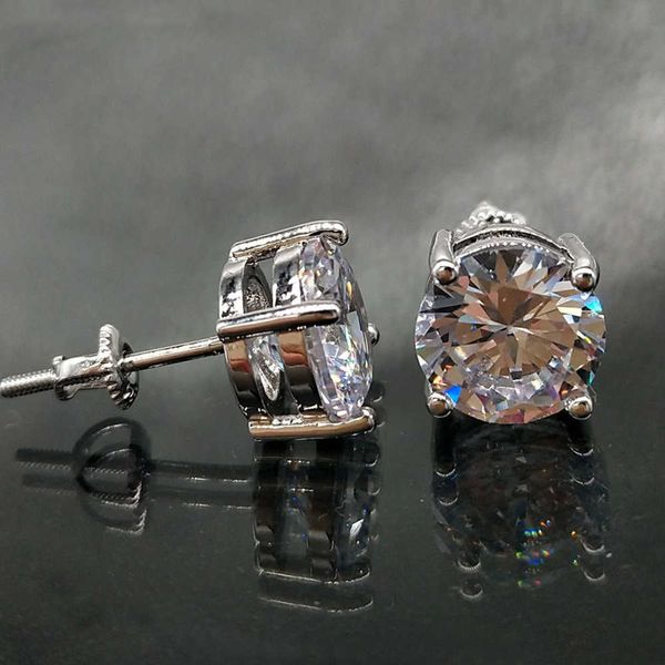 18k gold hip hop iced out cz zirconia round stud 0.4 0.6 0.8cm for men and women diamond earrings studs rock rapper jewelry gifts, Silver
18k gold hip hop iced out cz zirconia round stud 0.4 0.6 0.8cm for men and women diamond earrings studs rock rapper jewelry gifts, Silver