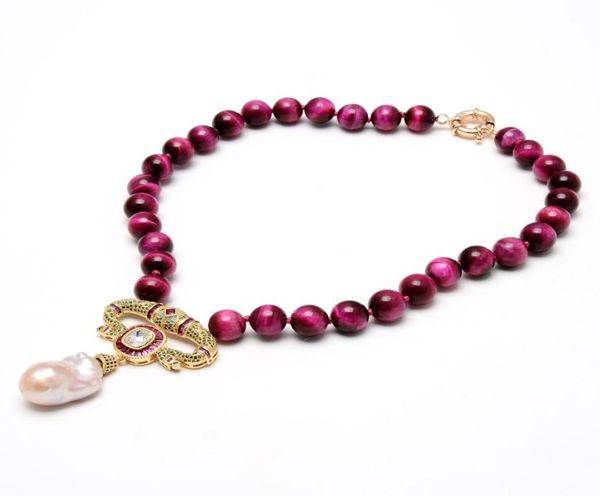 guaiguai jewelry natural smooth round fuchsia tiger eye necklace cubic zirconia cz pave pink keshi pearl pendant for women3145012, Silver
guaiguai jewelry natural smooth round fuchsia tiger eye necklace cubic zirconia cz pave pink keshi pearl pendant for women3145012, Silver