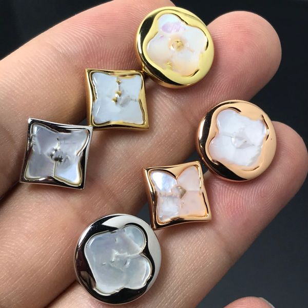 designer women three color white shell earrings little metal flower jewelry multiple styles, Silver
designer women three color white shell earrings little metal flower jewelry multiple styles, Silver