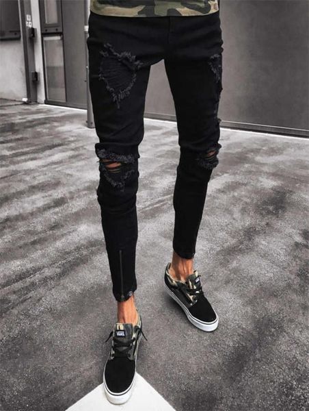 mens cool designer brand black jeans skinny ripped destroyed stretch slim fit hop pants with holes for men 2109225181125, Blue
mens cool designer brand black jeans skinny ripped destroyed stretch slim fit hop pants with holes for men 2109225181125, Blue