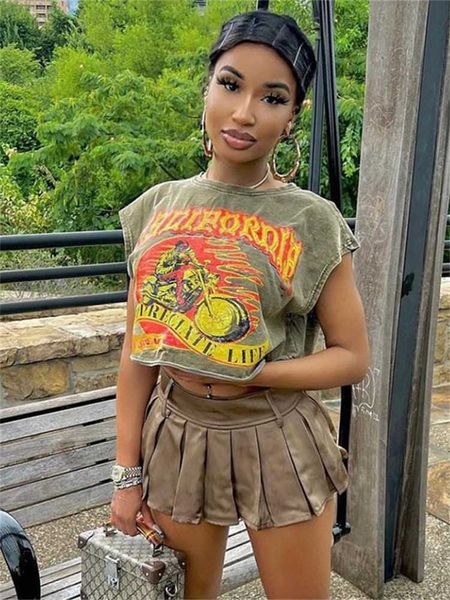 women's t-shirt 2023 y2k clothes for women streetwear gray o neck t shirts casual print graphic crop sleeveless green tees summer l23, White
women's t-shirt 2023 y2k clothes for women streetwear gray o neck t shirts casual print graphic crop sleeveless green tees summer l23, White