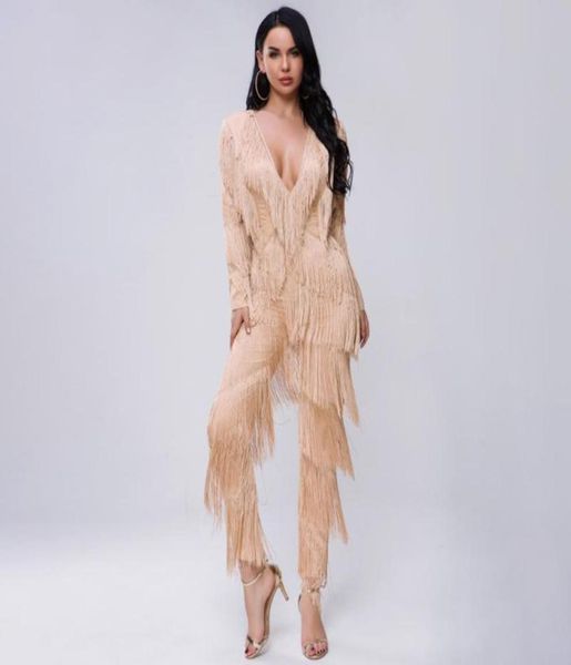 women039s jumpsuits rompers autumn fringes womens jumpsuit tassels v neck long sleeve chic outfits fashion low cut overa2760099, Black;white
women039s jumpsuits rompers autumn fringes womens jumpsuit tassels v neck long sleeve chic outfits fashion low cut overa2760099, Black;white