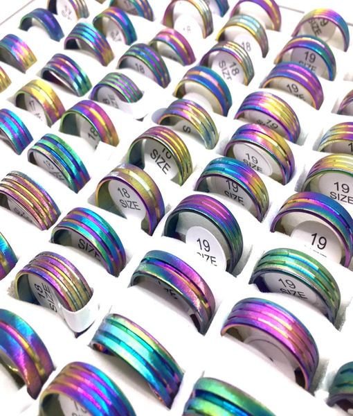 whole 100pcslot colorful women039s band ring multicolored stripe stainless steel rings fashion jewelry party favor gifts m8920215, Silver
whole 100pcslot colorful women039s band ring multicolored stripe stainless steel rings fashion jewelry party favor gifts m8920215, Silver