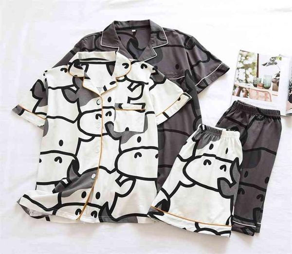 summer couple pure cotton shortsleeved shorts pajamas twopiece cute calf female loose simple home service set male 2108094874573, Black;red
summer couple pure cotton shortsleeved shorts pajamas twopiece cute calf female loose simple home service set male 2108094874573, Black;red