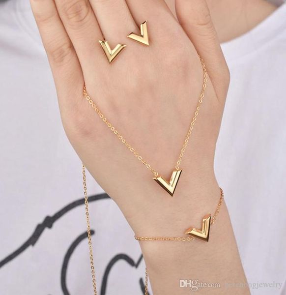 beichong letter v charm bracelet necklace earrings sets for women stainless steel silver gold chain bracelet v triangle cute stud 5481652, Black
beichong letter v charm bracelet necklace earrings sets for women stainless steel silver gold chain bracelet v triangle cute stud 5481652, Black