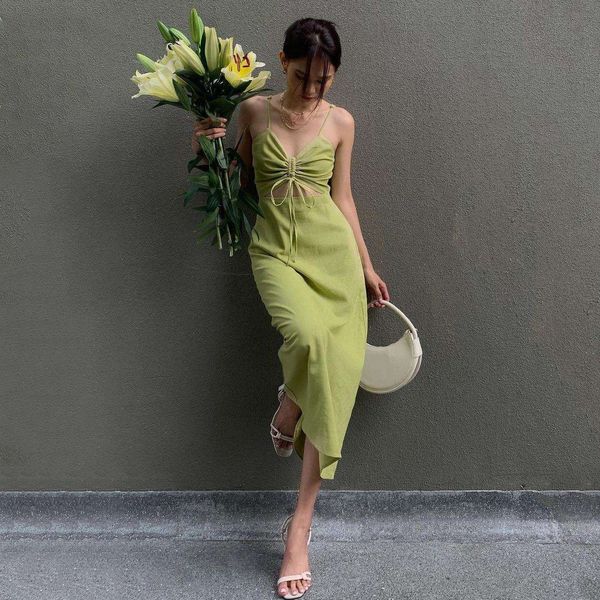 summer fashion slim fit solid color casual dress womens drawstring cutout sling, Black;gray
summer fashion slim fit solid color casual dress womens drawstring cutout sling, Black;gray