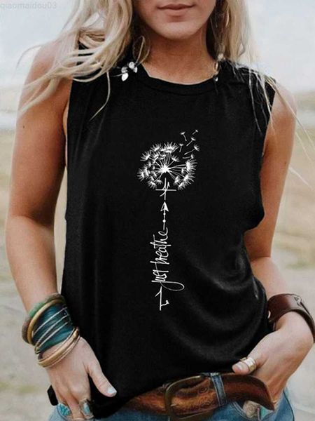 women's t-shirt dandelion print graphic tank women sleeveless shirts just breathe inspirational letter tee summer beach vest t-shirts, White
women's t-shirt dandelion print graphic tank women sleeveless shirts just breathe inspirational letter tee summer beach vest t-shirts, White
