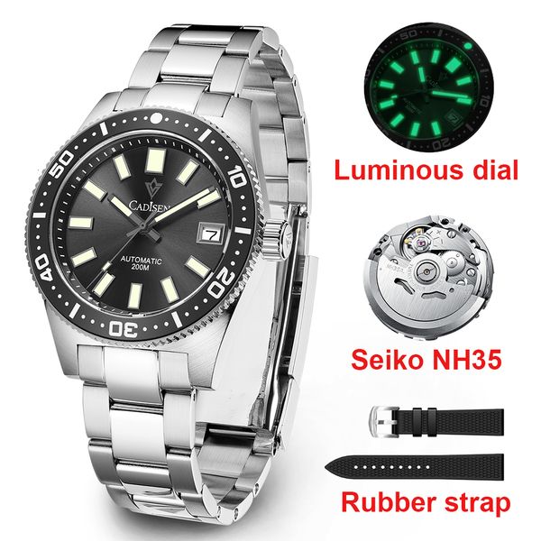 other watches cadisen 38mm diver mens watch japan nh35a automatic mechanical sapphire glass date luminous 200m waterproof wrist watch men 23, Slivery;black
other watches cadisen 38mm diver mens watch japan nh35a automatic mechanical sapphire glass date luminous 200m waterproof wrist watch men 23, Slivery;black