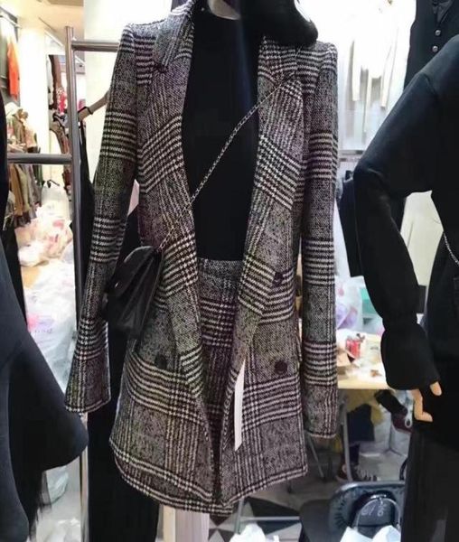 autumn winter runway designer tweed formal suits for women office lady plaid blazer jacket mini skirt 2 piece set work drs9919237, White;black
autumn winter runway designer tweed formal suits for women office lady plaid blazer jacket mini skirt 2 piece set work drs9919237, White;black