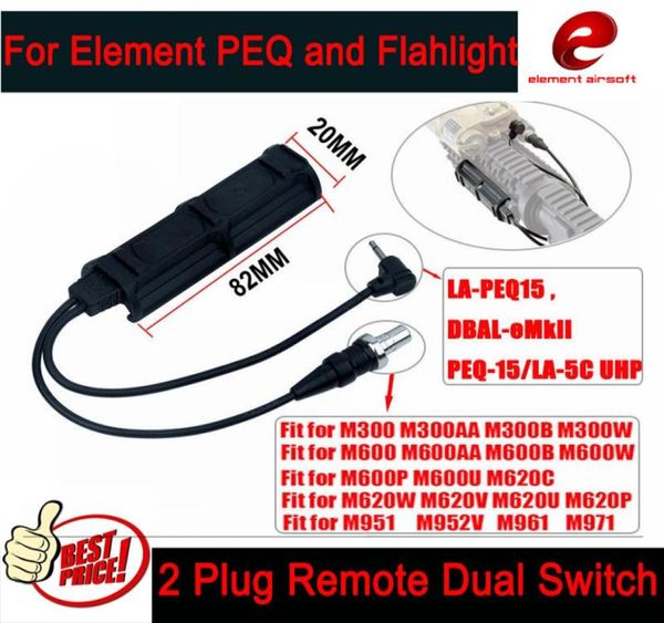 element airsoft 2 plug remote light switch 2 jack pressure pad switch tactical hunting accessory for lapeq 15la5 uhp and m300m9369556
element airsoft 2 plug remote light switch 2 jack pressure pad switch tactical hunting accessory for lapeq 15la5 uhp and m300m9369556