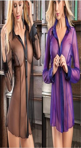 pyjamas lingerie european and american women flirting perspective of open shirt pajamas with net yarn 1323016266349, Black;white
pyjamas lingerie european and american women flirting perspective of open shirt pajamas with net yarn 1323016266349, Black;white