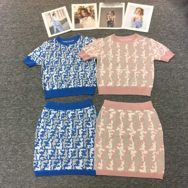 luxury two piece dress summer short sleeved t shirt f jacquard dress designer round neck knitted vest y2k mini skirt dresses for woman, White
luxury two piece dress summer short sleeved t shirt f jacquard dress designer round neck knitted vest y2k mini skirt dresses for woman, White