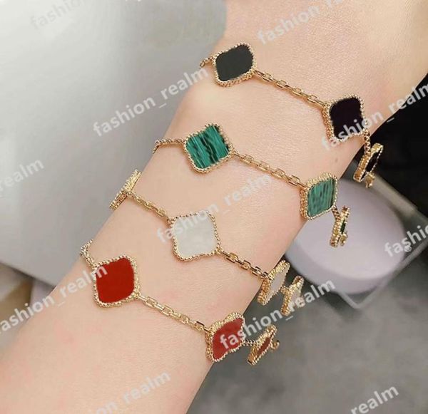 classic four leaf clover bracelets five flower charm love bracelet stainless steel plated 18k elegant link chain wedding designer 6034516, Golden;silver
classic four leaf clover bracelets five flower charm love bracelet stainless steel plated 18k elegant link chain wedding designer 6034516, Golden;silver