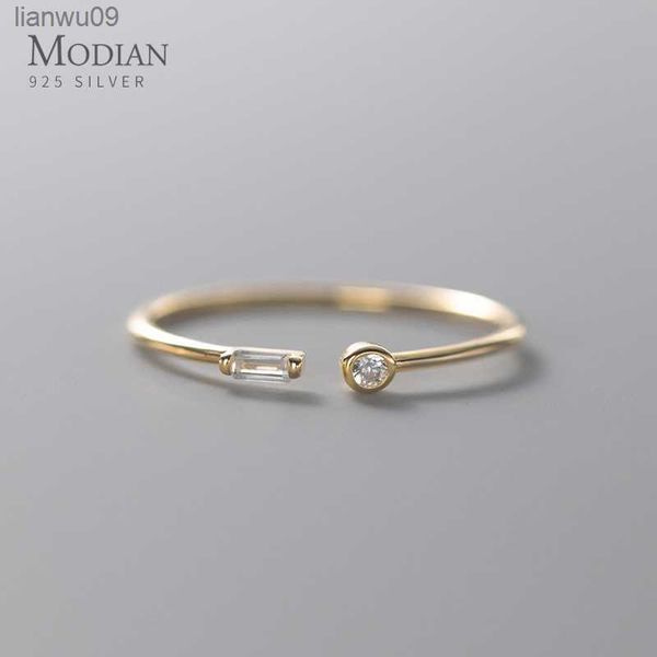 modian real 925 sterling silver simple thin clear cz finger rings adjustable 14k gold ring for women wedding jewelry gifts l230704, Golden;silver
modian real 925 sterling silver simple thin clear cz finger rings adjustable 14k gold ring for women wedding jewelry gifts l230704, Golden;silver