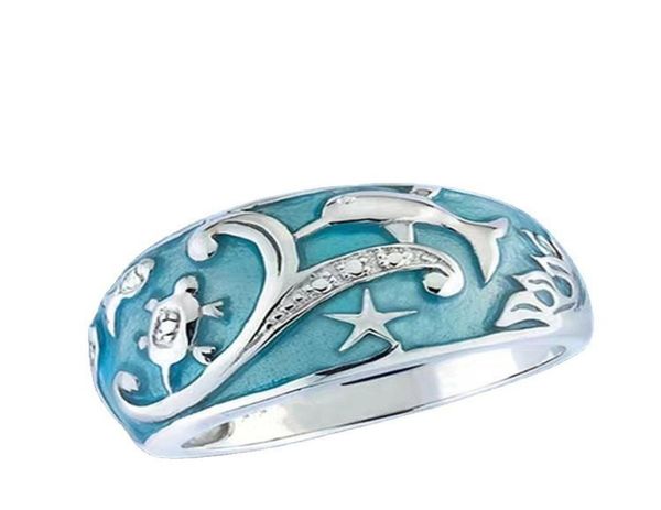 wedding blue dolphin turtle band ring engagement ring party anniversary gift1240624, Silver
wedding blue dolphin turtle band ring engagement ring party anniversary gift1240624, Silver