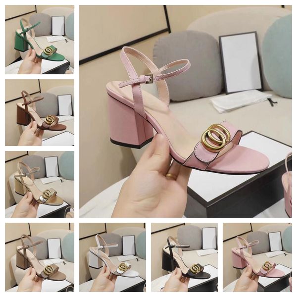 fashion summer sandals designer leather women's high heels metal buckle large office red shoes, Black
fashion summer sandals designer leather women's high heels metal buckle large office red shoes, Black