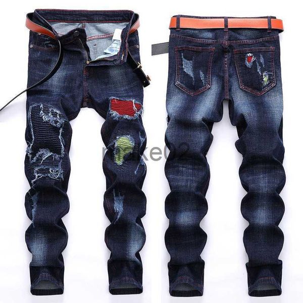 men's jeans mens motorbiker jeansslimfit stretch denim pantsrippedpatched scratches blue jeansyouth fashion must x0714
men's jeans mens motorbiker jeansslimfit stretch denim pantsrippedpatched scratches blue jeansyouth fashion must x0714