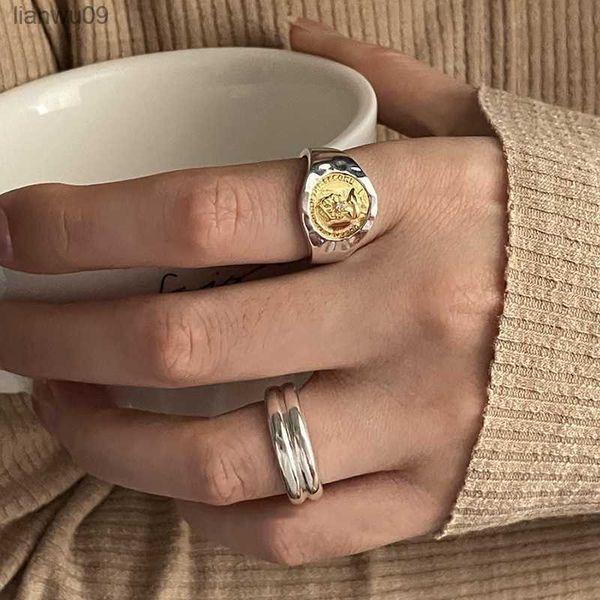 925 sterling silver irregular gold pattern open rings for women female simple retro style handmade fine jewelry bijoux birthday l230704, Golden;silver
925 sterling silver irregular gold pattern open rings for women female simple retro style handmade fine jewelry bijoux birthday l230704, Golden;silver
