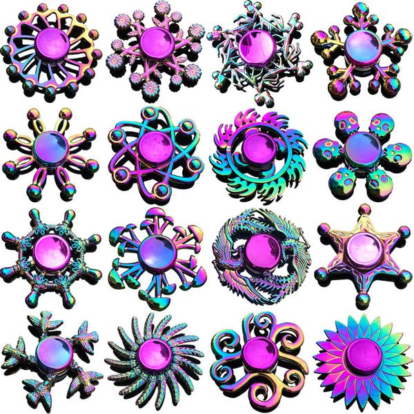 

Fidget Spinner Finger Toy Rainbow Color Zinc Alloy Metal Hand Spinners Fingertip Gyro Spinning Top Stress Relief Decompression Toys Anxiety Reliever