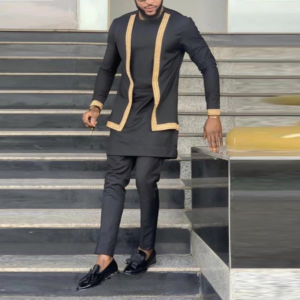 men's tracksuits african men clothing 2 pcs set printed long-sleeved t-shirt trousers pants man suit ethnic style casual business outfi, Gray
men's tracksuits african men clothing 2 pcs set printed long-sleeved t-shirt trousers pants man suit ethnic style casual business outfi, Gray
