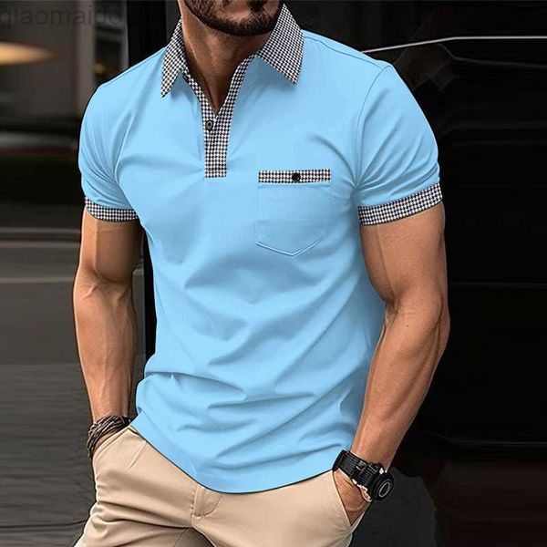 men's t-shirts casual plaid print patchwork lapel polo shirts men 2023 summer short sleeve leisure button t shirt for mens clothes fash, White;black
men's t-shirts casual plaid print patchwork lapel polo shirts men 2023 summer short sleeve leisure button t shirt for mens clothes fash, White;black