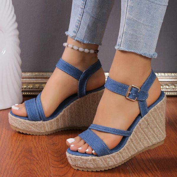 sandals women's sandals fashion wedge sandals buckle open toe shoes summer slope heel thick sole high heels casual sandals 42 230714, Black
sandals women's sandals fashion wedge sandals buckle open toe shoes summer slope heel thick sole high heels casual sandals 42 230714, Black