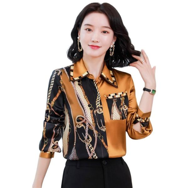luxury fashion contrast color runway shirts 2023 women designer street style silk blouse spring autumn office lady elegant formal print butt, White
luxury fashion contrast color runway shirts 2023 women designer street style silk blouse spring autumn office lady elegant formal print butt, White
