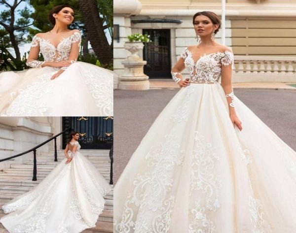 lace applique wedding gowns open back long sleeve bridal dress a line court train plus size wedding dresses2531511, White
lace applique wedding gowns open back long sleeve bridal dress a line court train plus size wedding dresses2531511, White